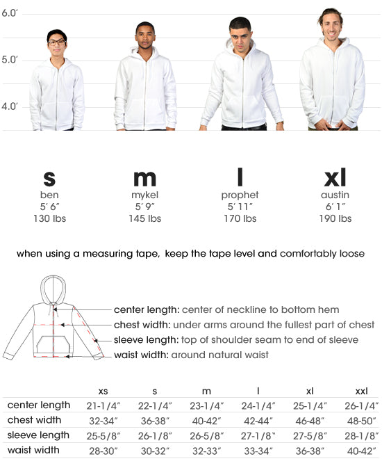 Hedgie Pineapple Pocket Hoodie Teal Sizing Chart