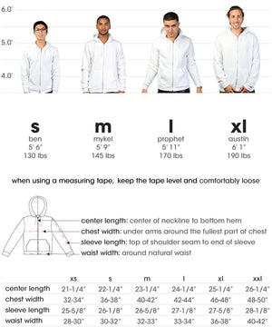 Hedgie Pineapple Pocket Hoodie Teal Sizing Chart