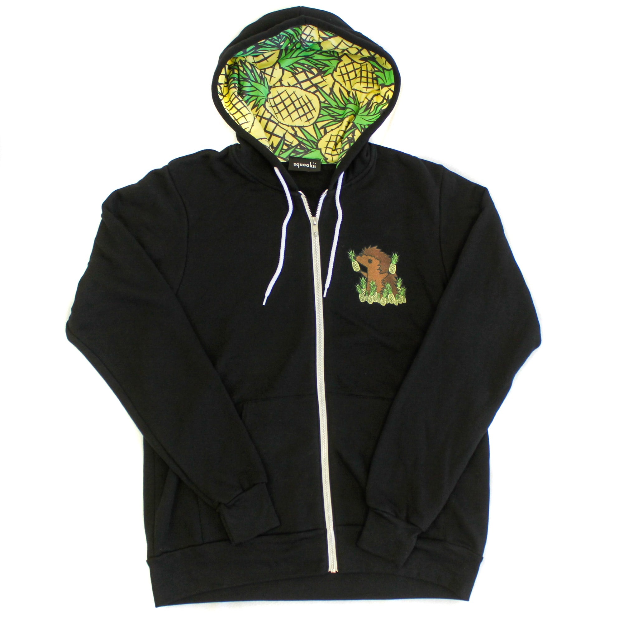 Hedgie Pineapple Hoodie Black - Squeakii