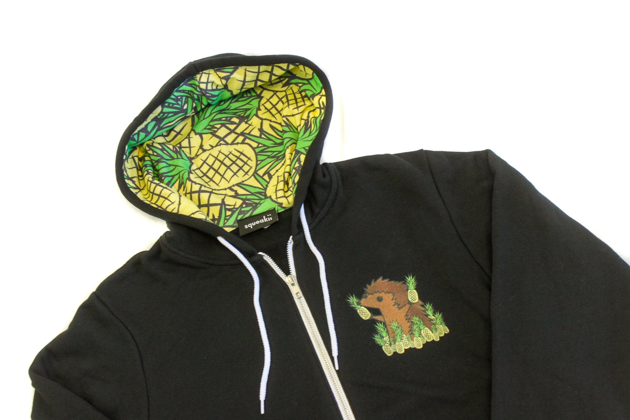 Hedgie Pineapple Hoodie Black - Squeakii