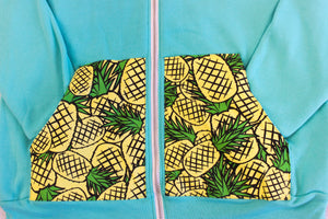 Hedgie Pineapple Pocket Hoodie Teal - Squeakii
