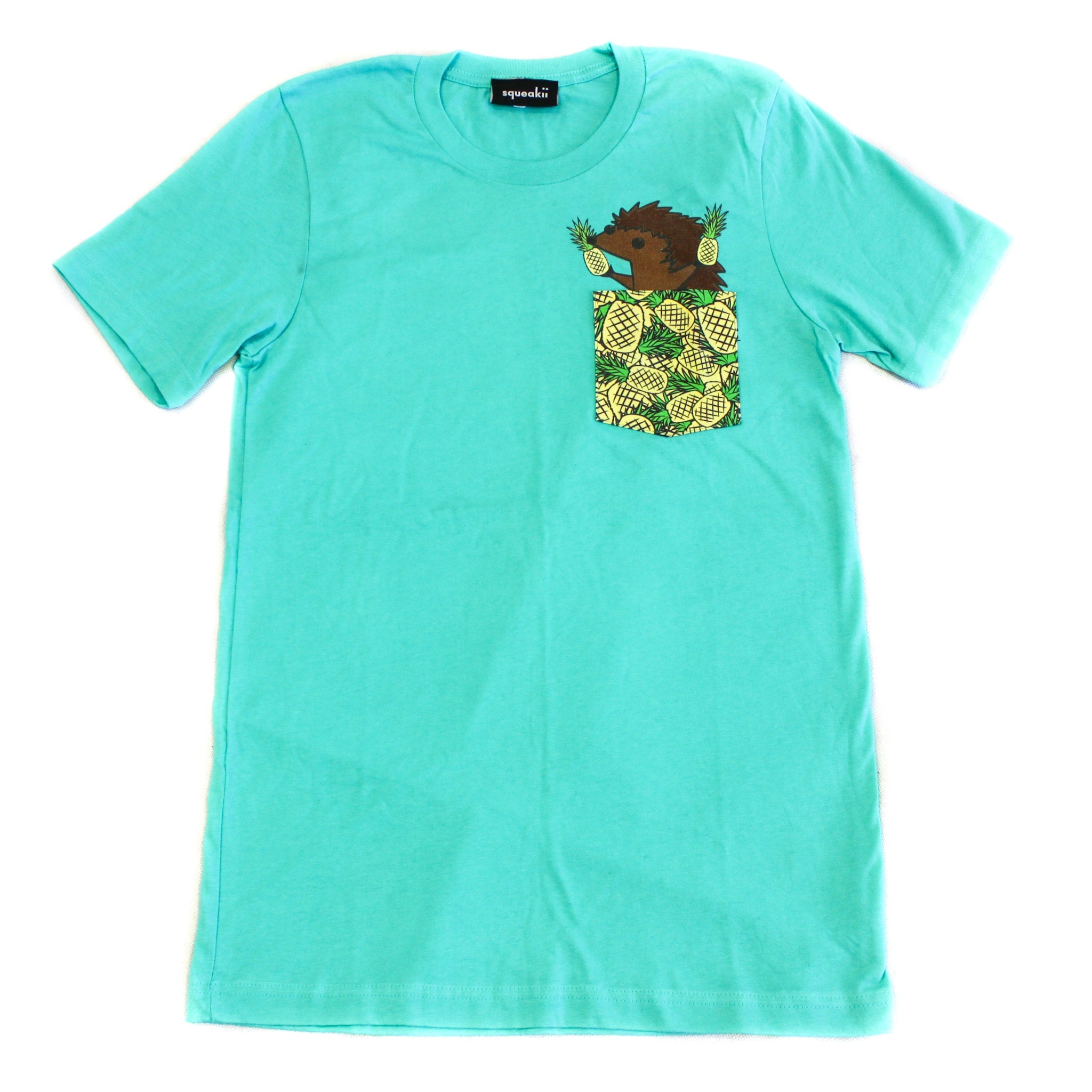 Hedgie Pineapple Pocket Shirt Teal - Squeakii